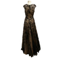 Load image into Gallery viewer, Rene Ruiz Collection Black / Beige Floral Embroidered and Beaded Gown / Formal Dress
