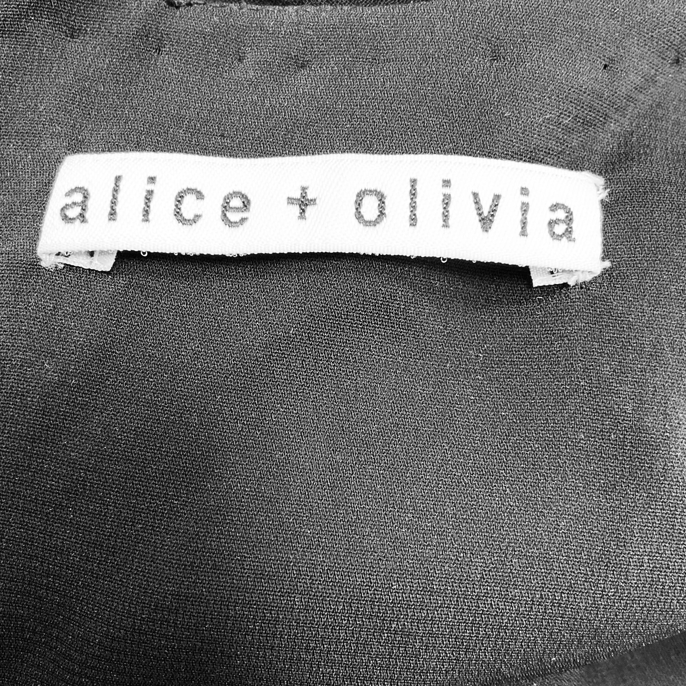 Alice + Olivia Black / Silver Bead Embellished Cocktail Dress