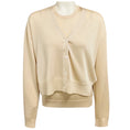 Load image into Gallery viewer, Theory Ecru Airy Sheen Sheer Knit Tank Top and V-Neck Cardigan Sweater Set
