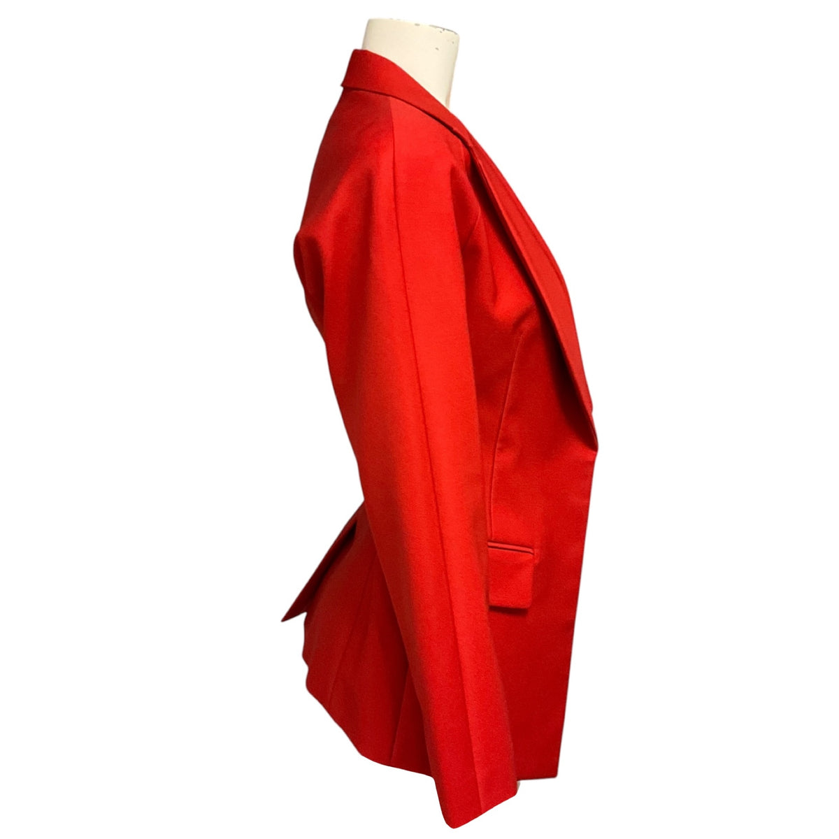 Hermes Poppy Red Silk Lined Wool Jacket with Lambskin Leather Belt
