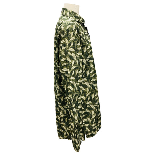 Kiton Men's Green Leaf Print Nerano Shirt