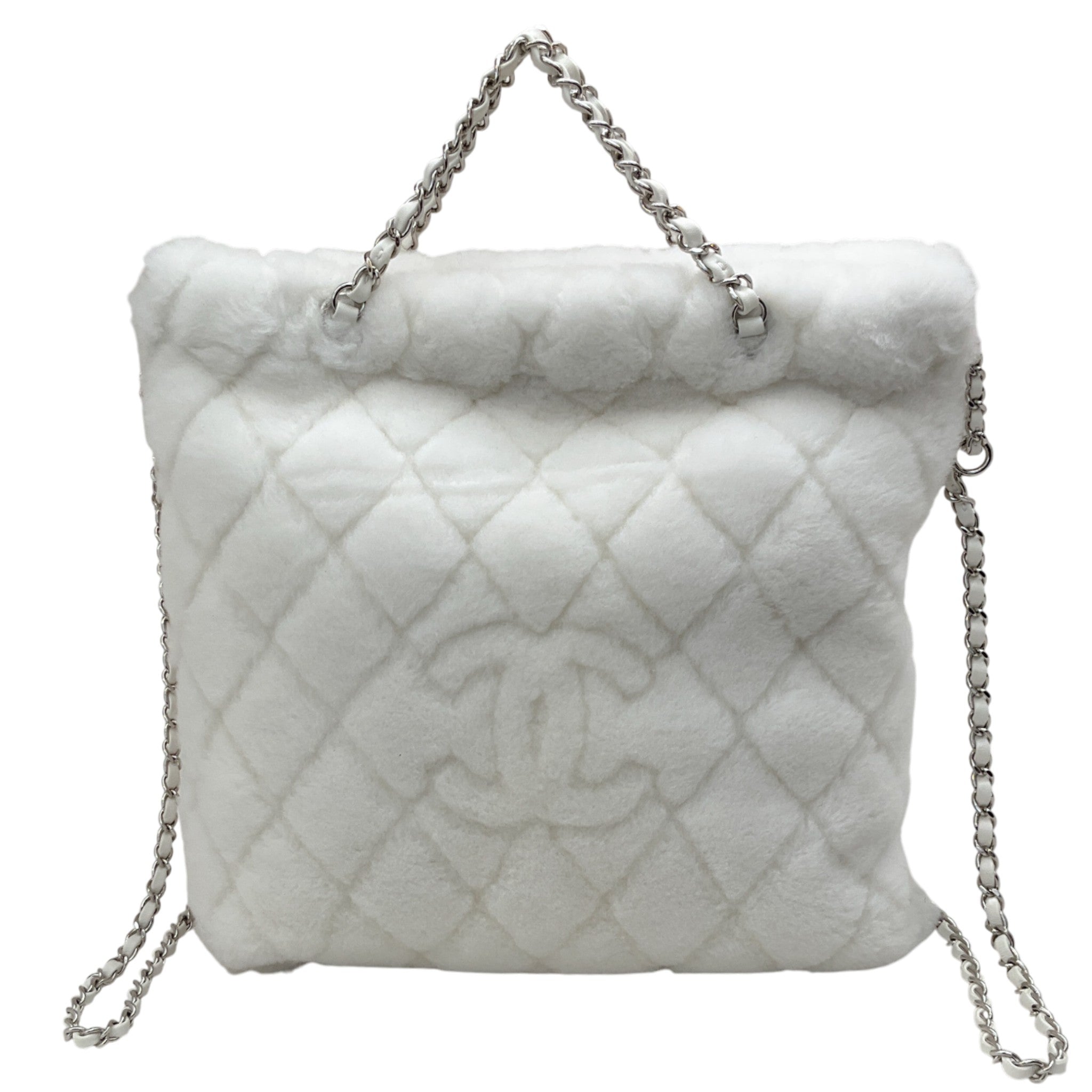 Chanel 2034 White Shearling Backpack

