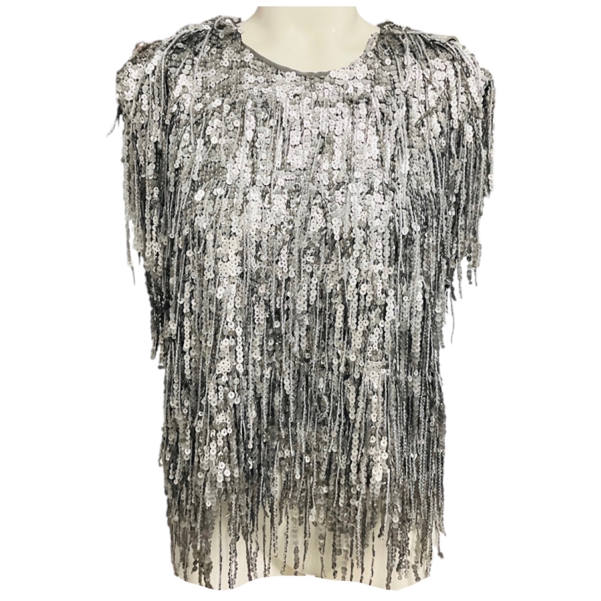 Rag & Bone Gunmetal Billie Sequin Top