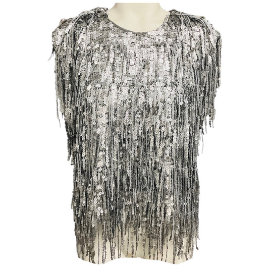 Rag & Bone Gunmetal Billie Sequin Top