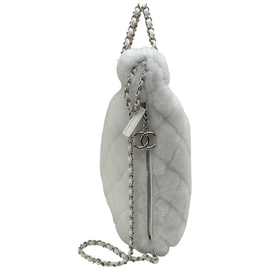 Chanel 2034 White Shearling Backpack