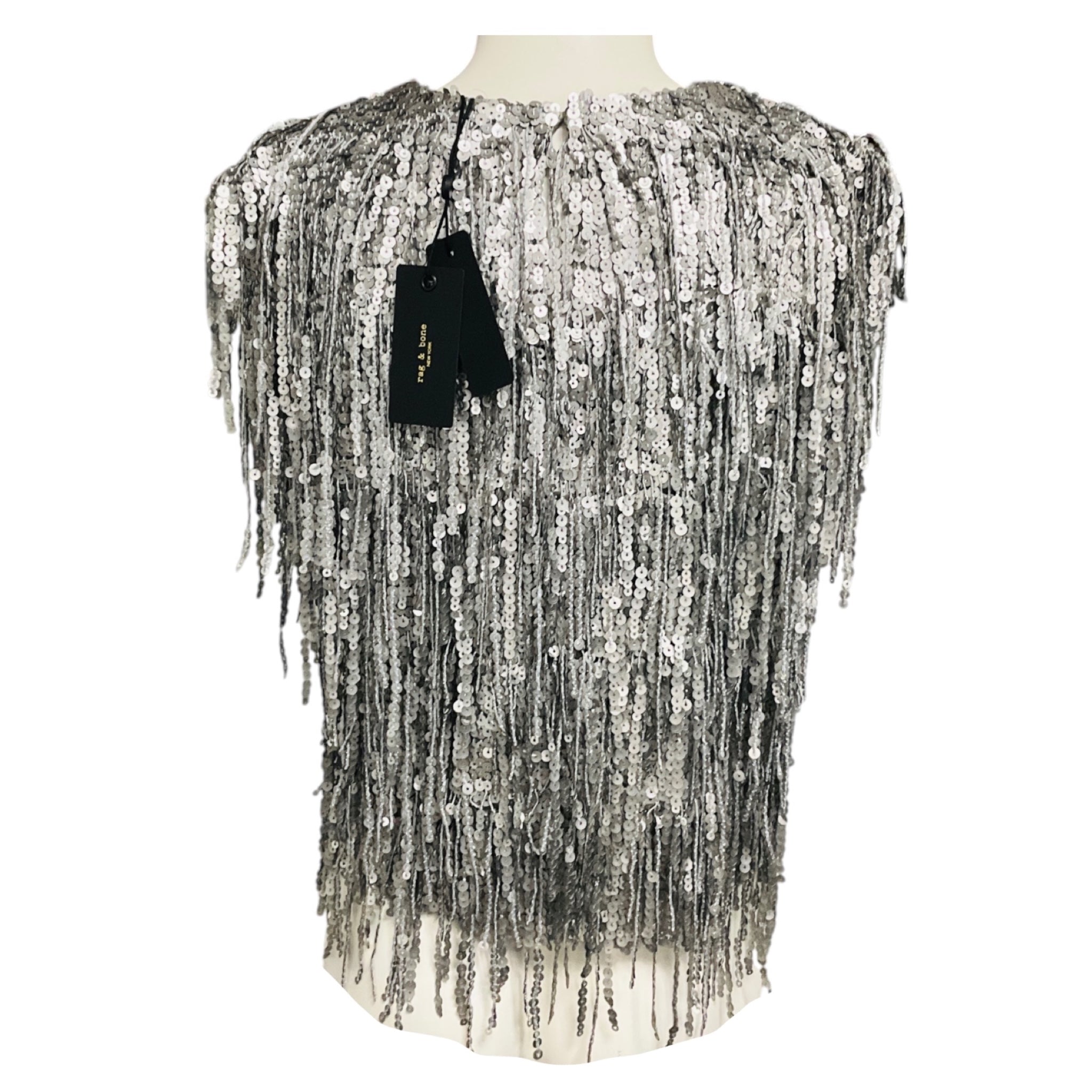 Rag & Bone Gunmetal Billie Sequin Top