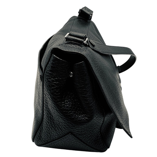 Proenza Schouler Black Grained Leather Messenger Shoulder Bag