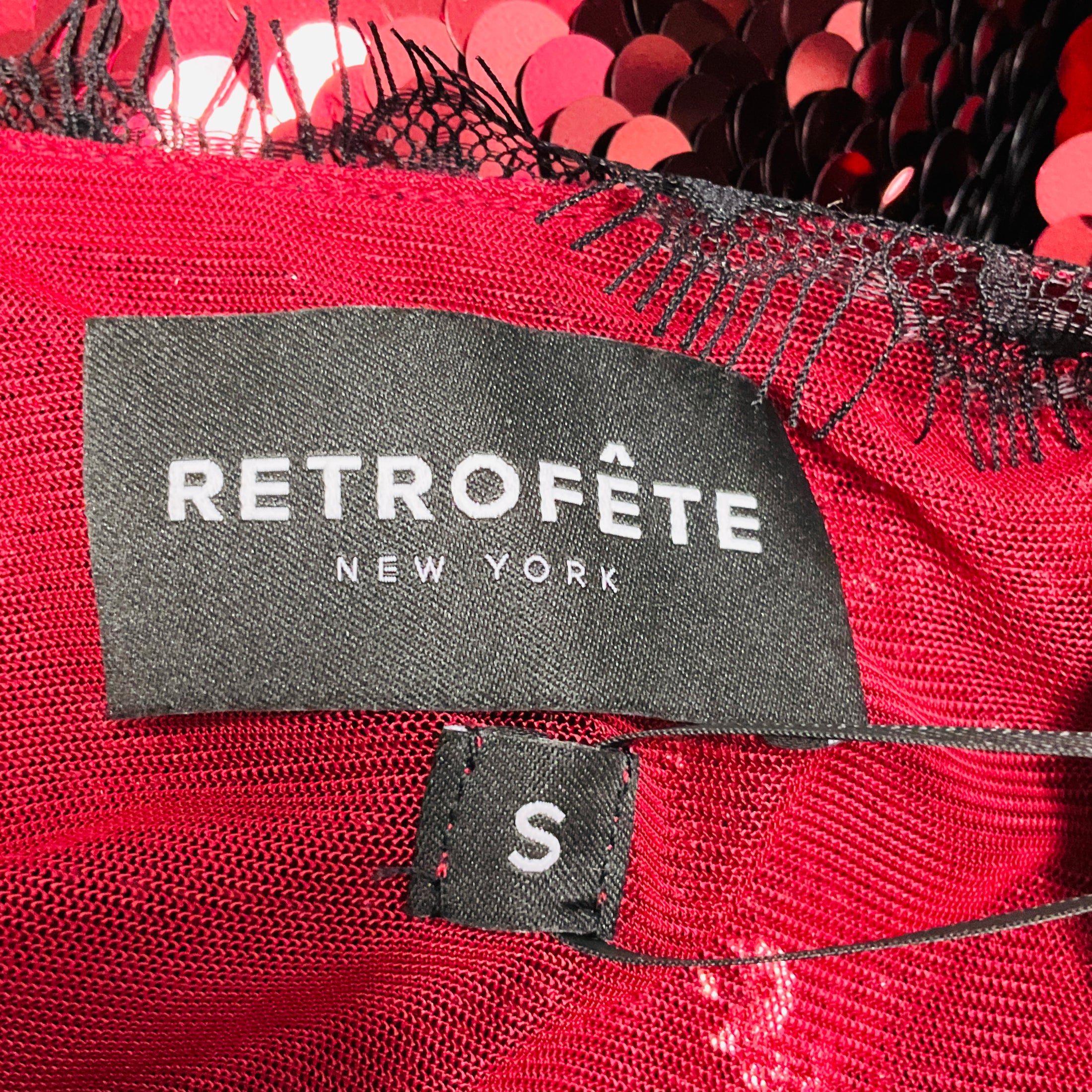 Retrofete Port Olive Sequin Lace Dress