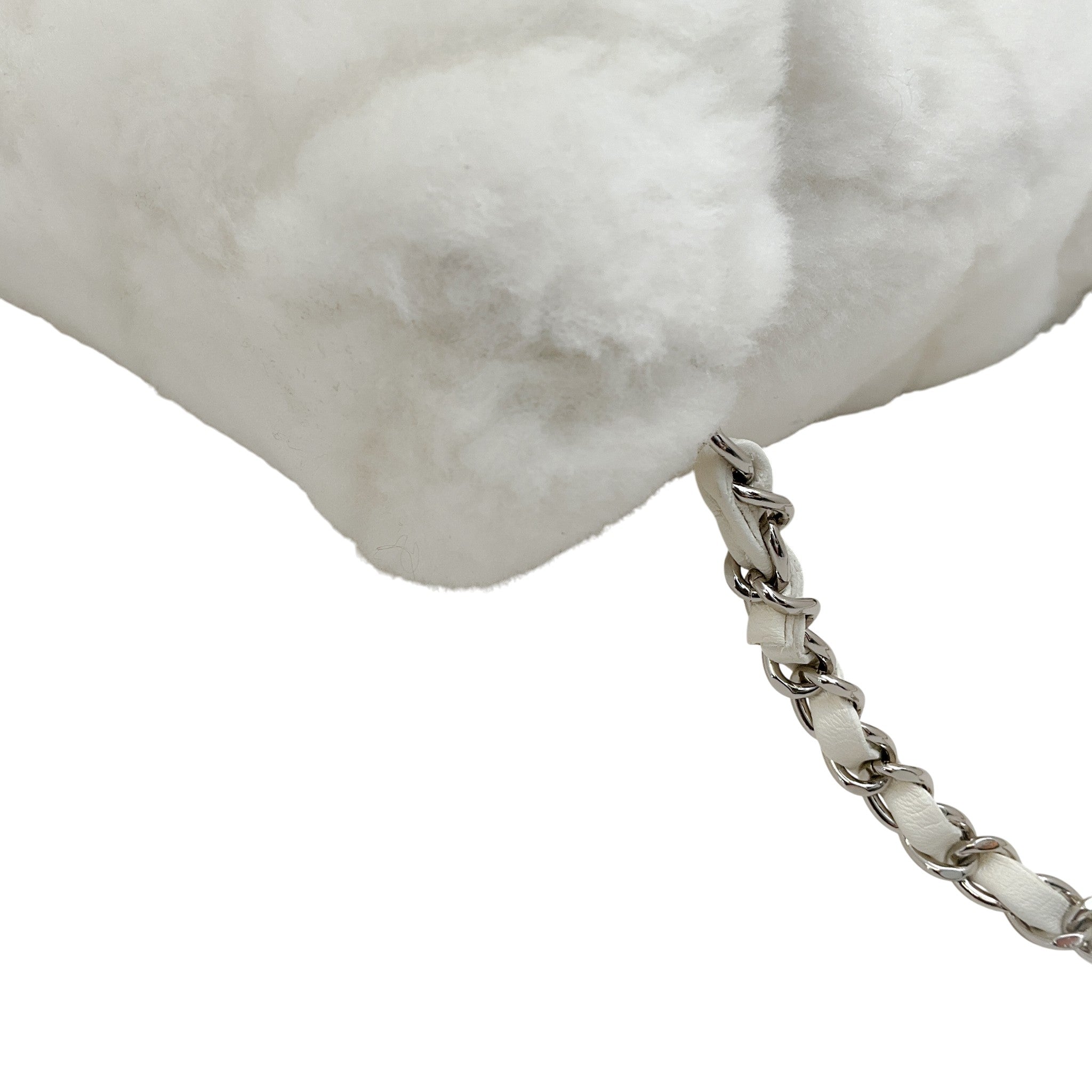 Chanel 2034 White Shearling Backpack