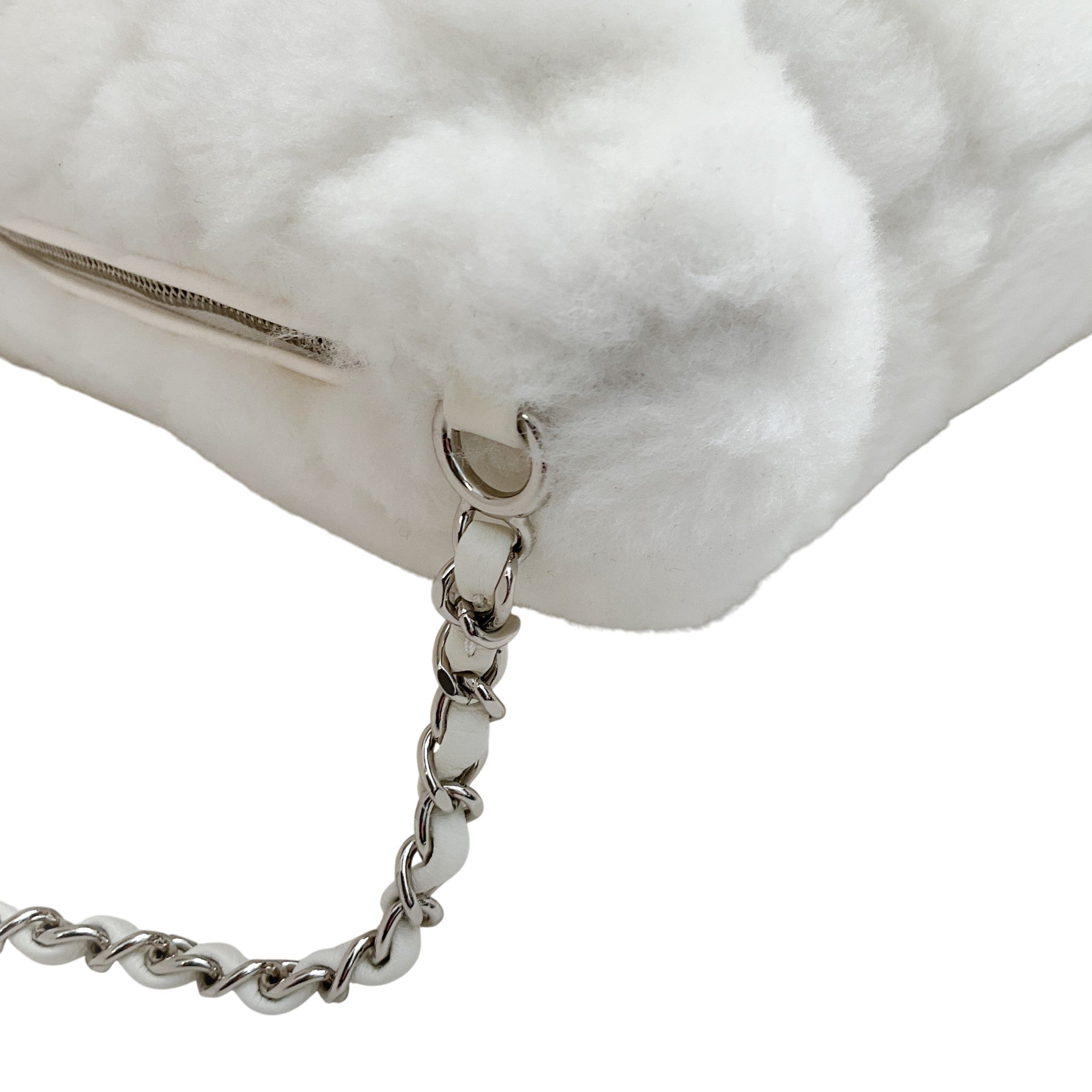 Chanel 2034 White Shearling Backpack
