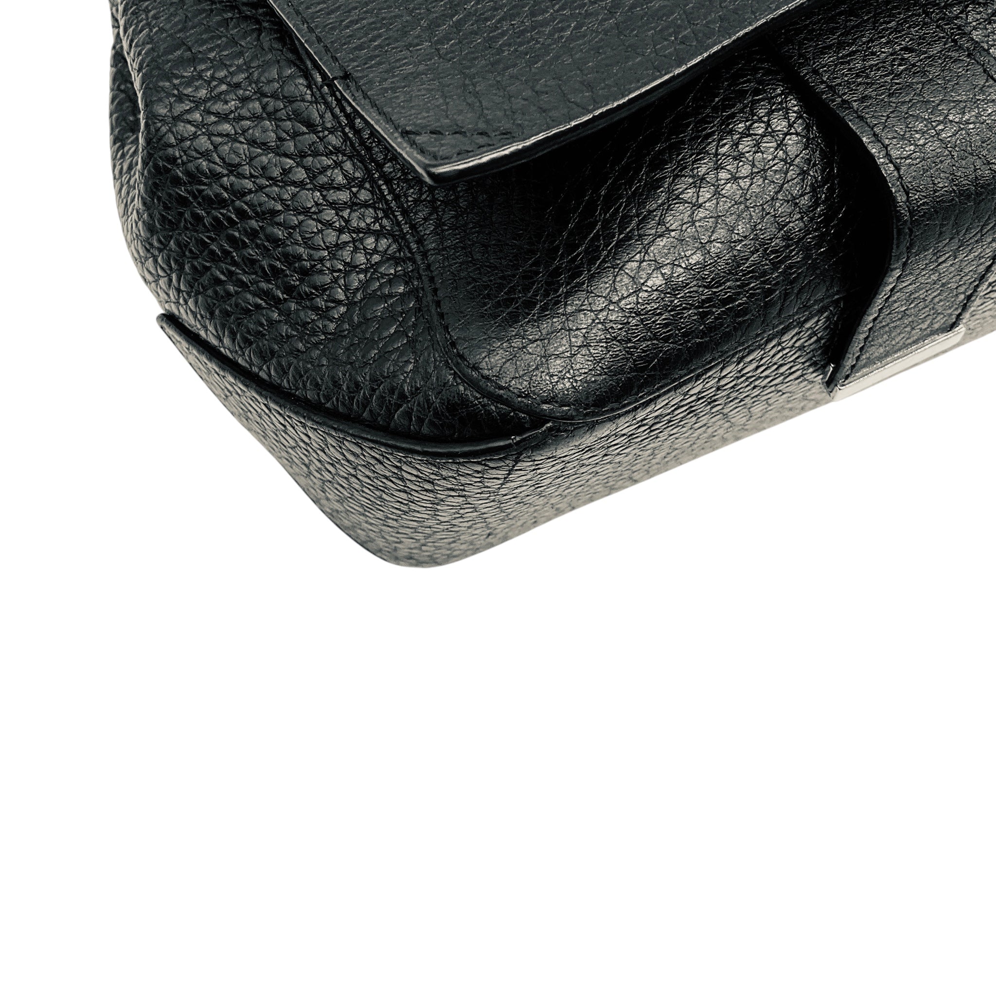 Proenza Schouler Black Grained Leather Messenger Shoulder Bag