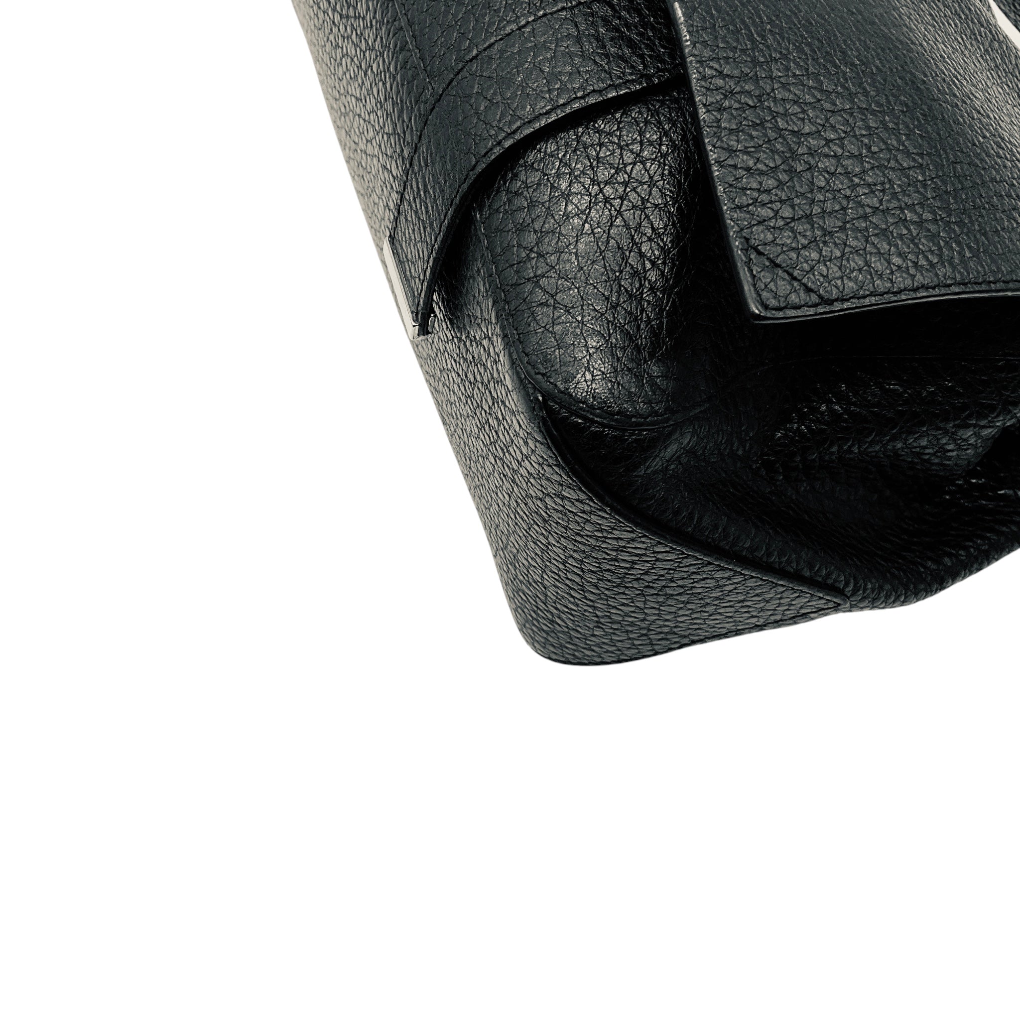 Proenza Schouler Black Grained Leather Messenger Shoulder Bag