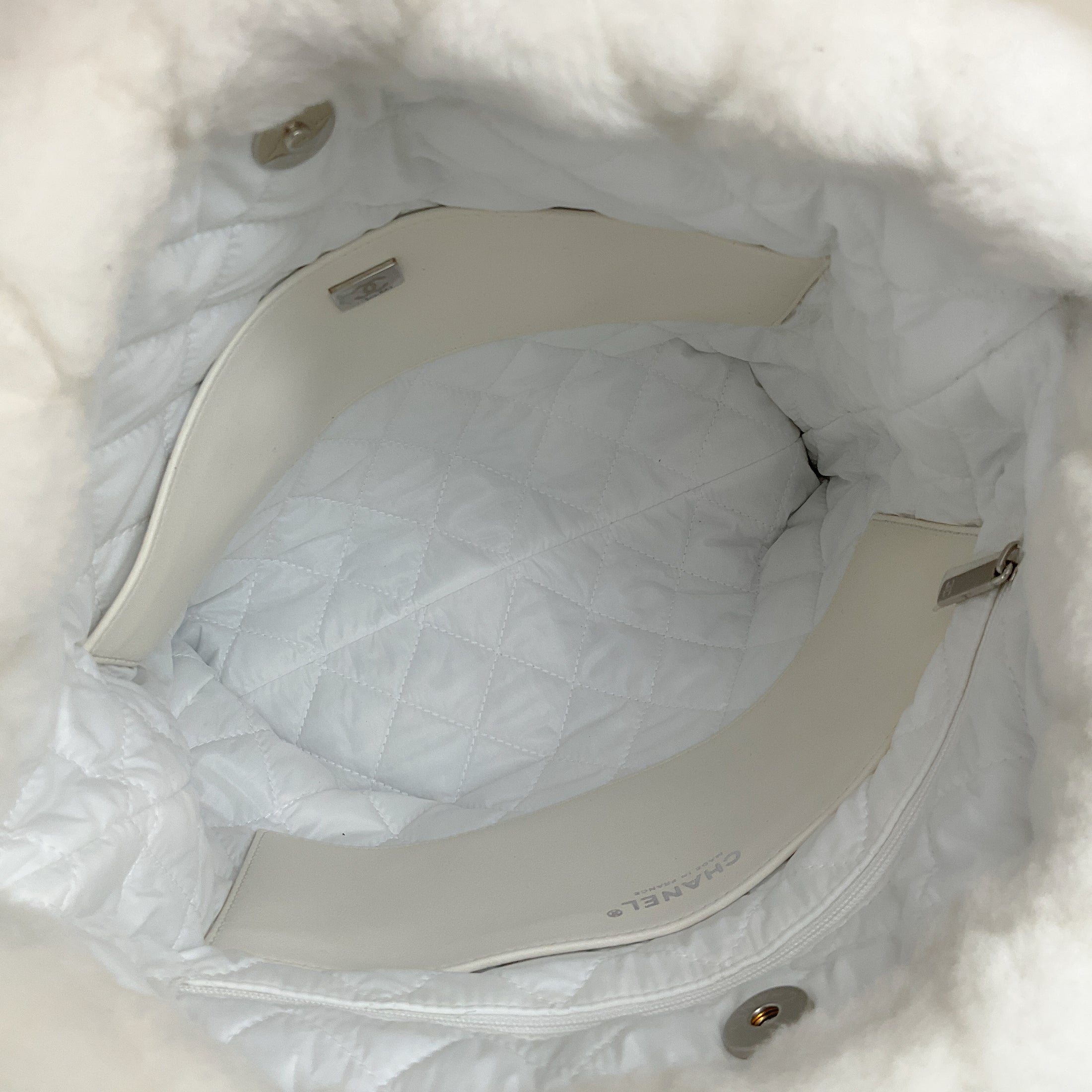 Chanel 2034 White Shearling Backpack