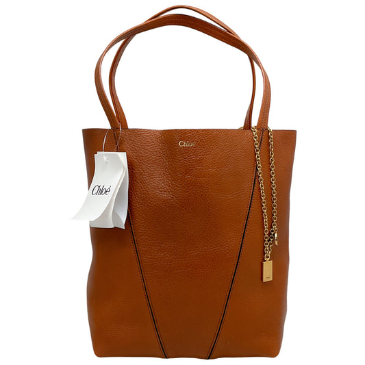 Chloe Clay Brown Spin Medium Tote Bag
