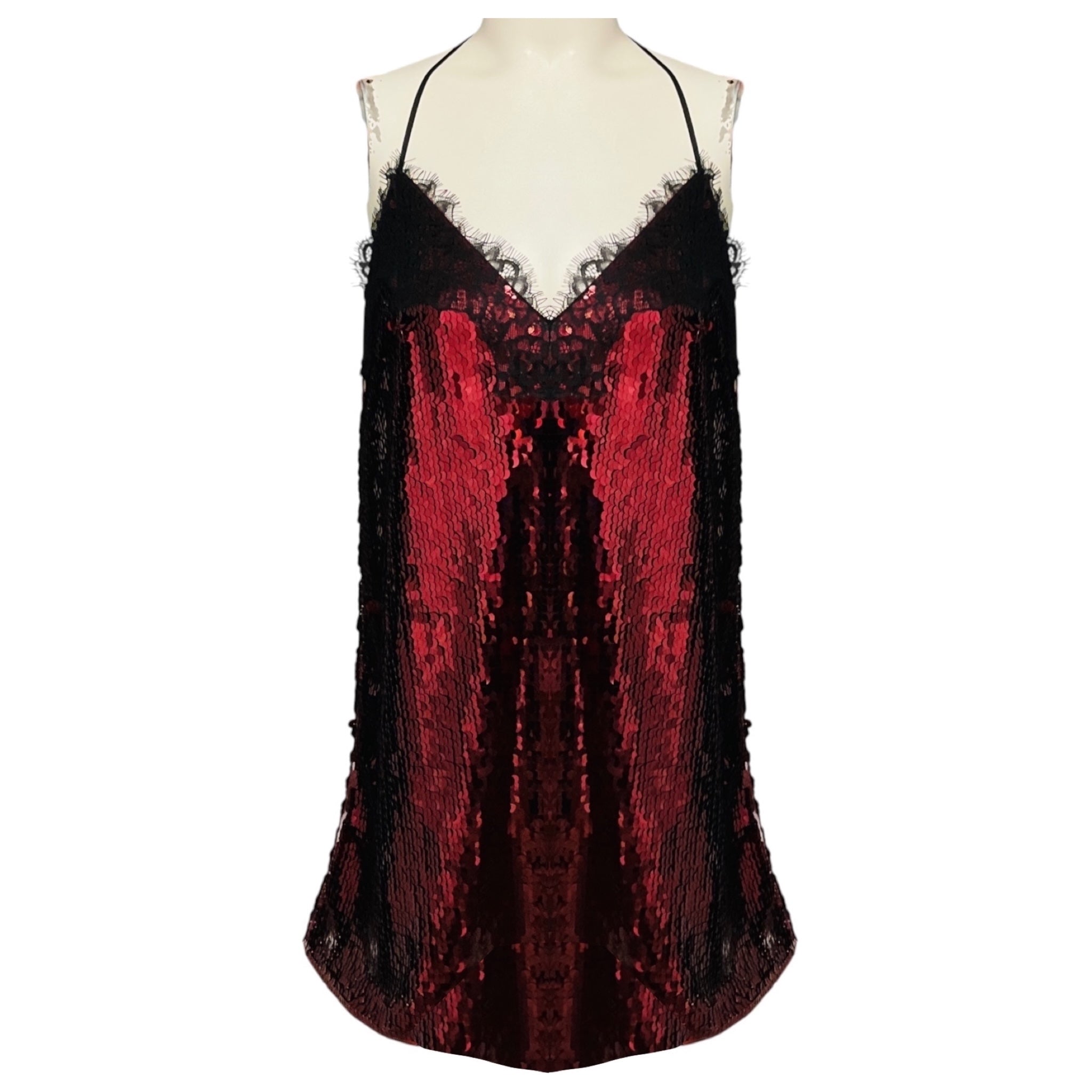 Retrofete Port Olive Sequin Lace Dress