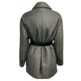 Load image into Gallery viewer, Prada Ardesia Grey Single Breasted Padded Caban Jacket with Calfskin Leather Logo Plaque Belt

