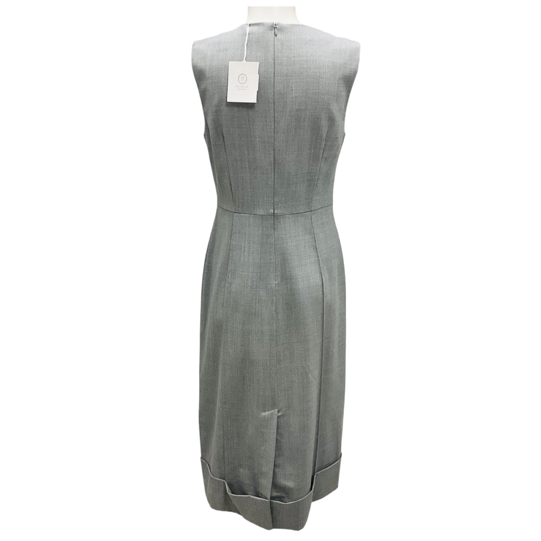 Peserico Light Grey Sleeveless Wool Sheath Dress