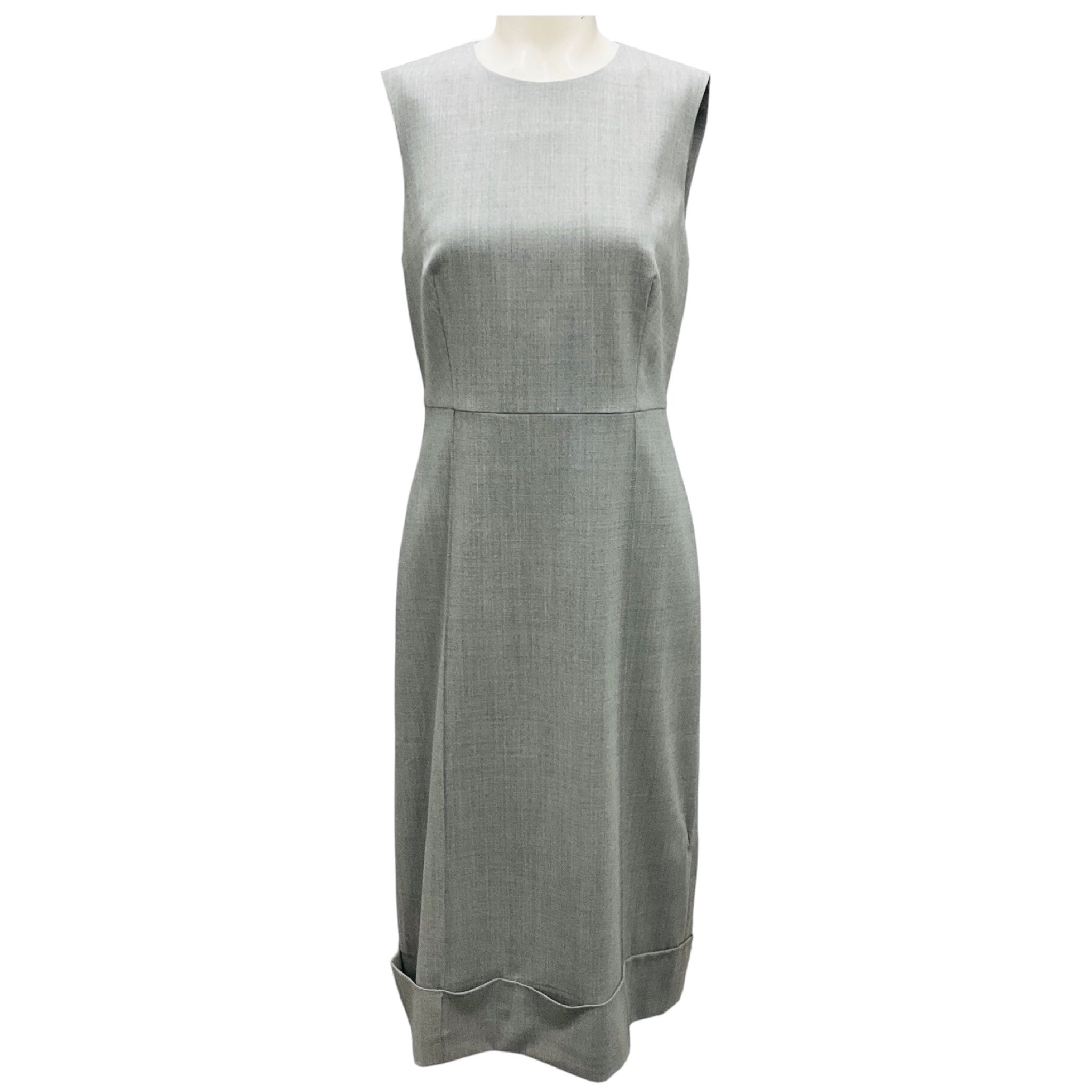 Peserico Light Grey Sleeveless Wool Sheath Dress
