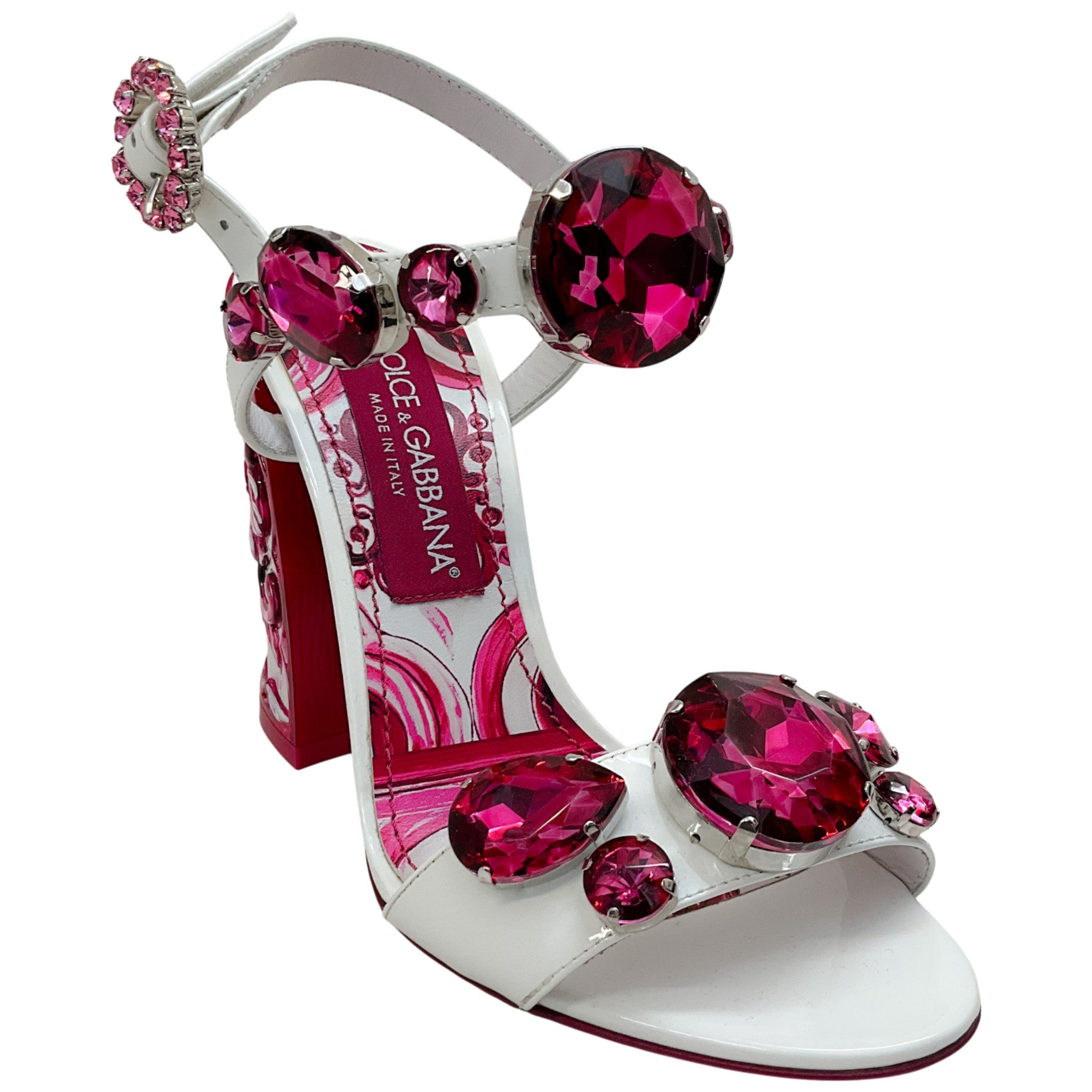 Dolce & Gabbana Pink / White Keira Heeled Sandals
