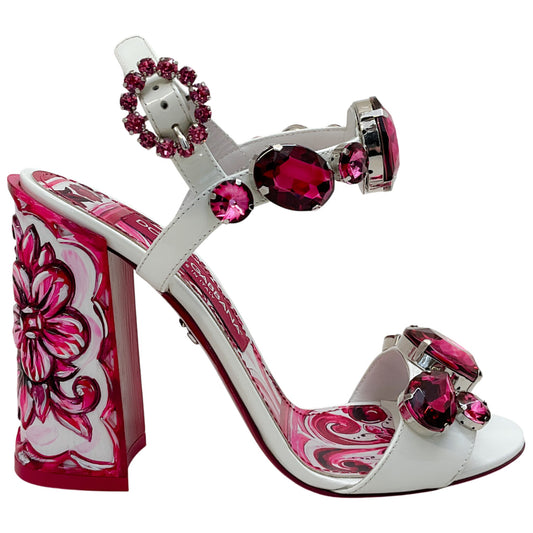 Dolce & Gabbana Pink / White Keira Heeled Sandals