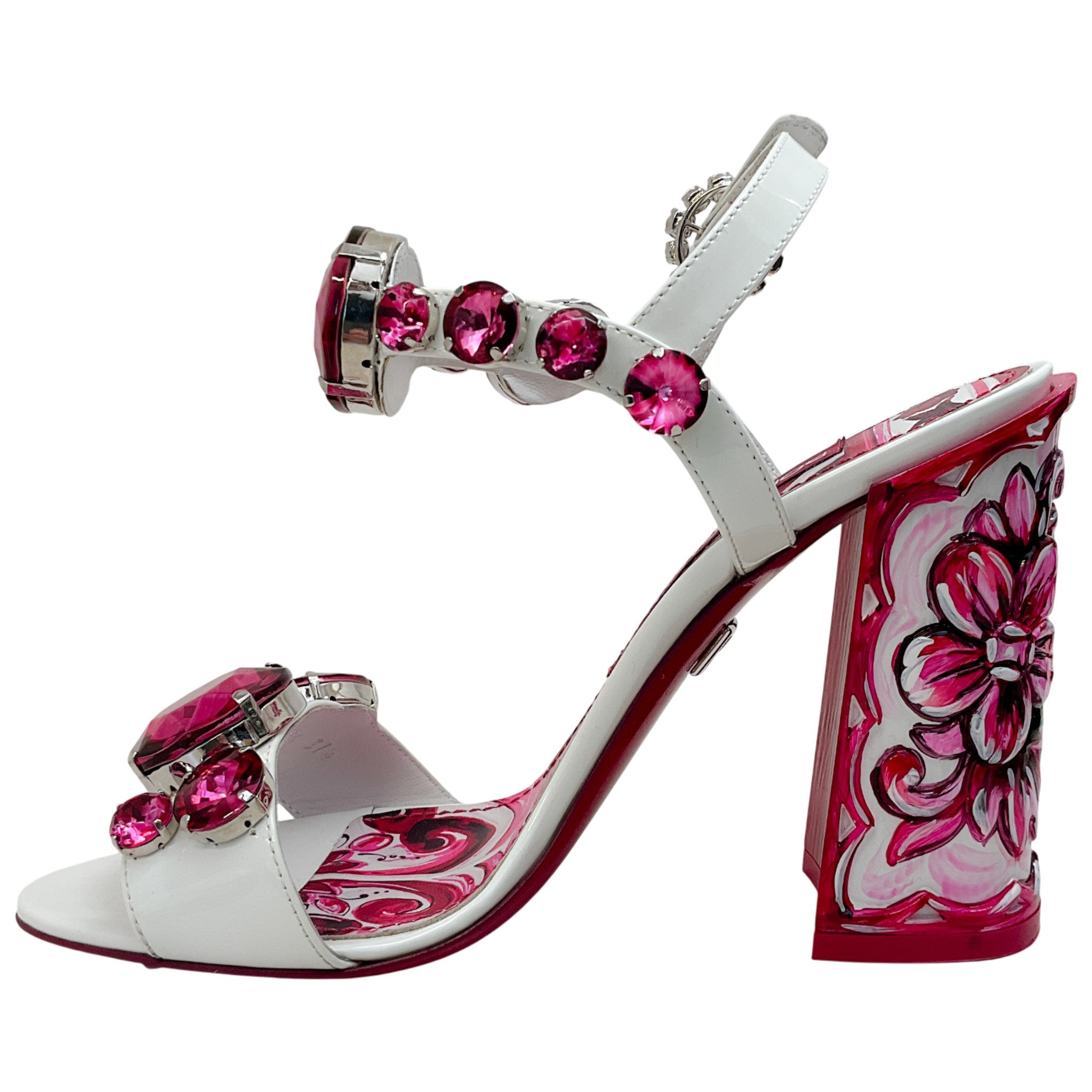 Dolce & Gabbana Pink / White Keira Heeled Sandals