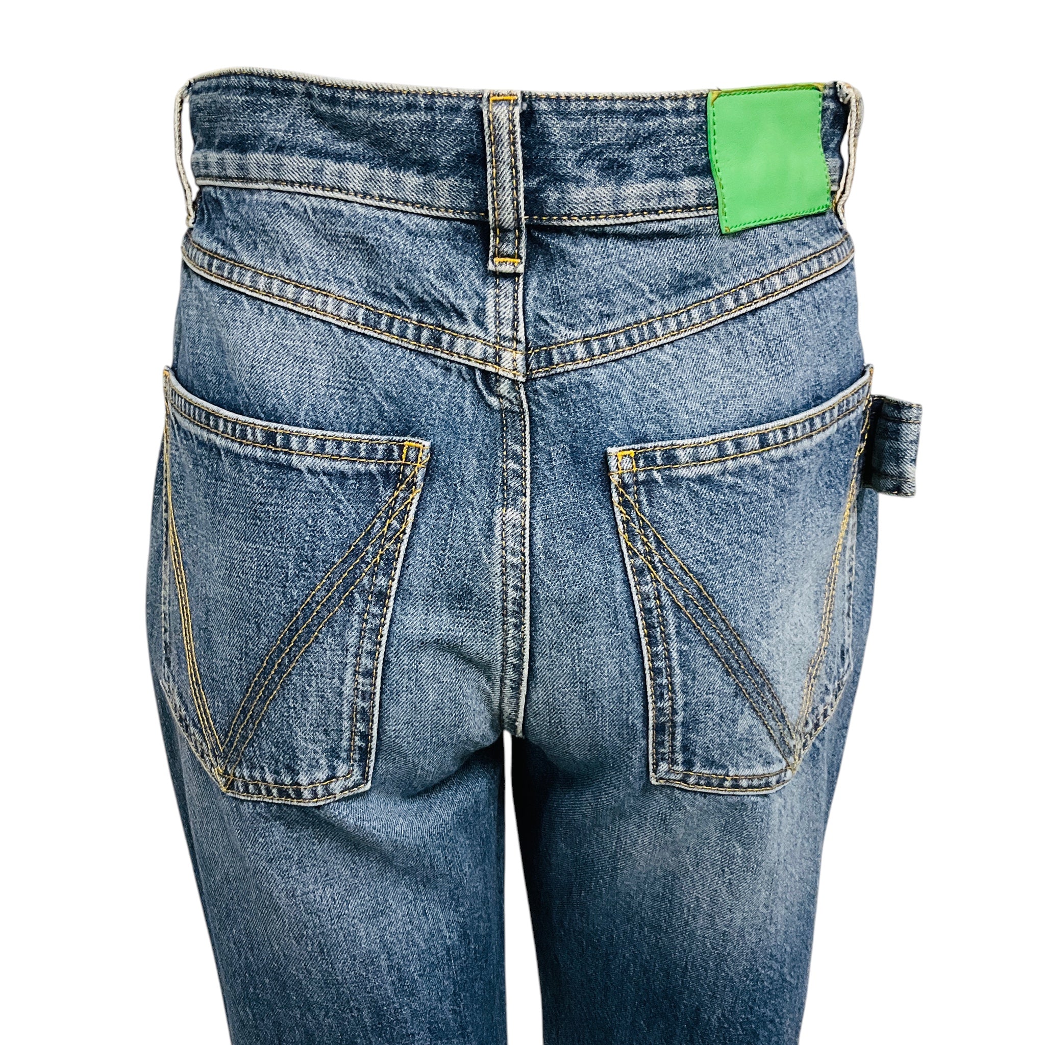 Bottega Veneta Blue Original Medium Wash Indigo Straight Leg Denim Jeans