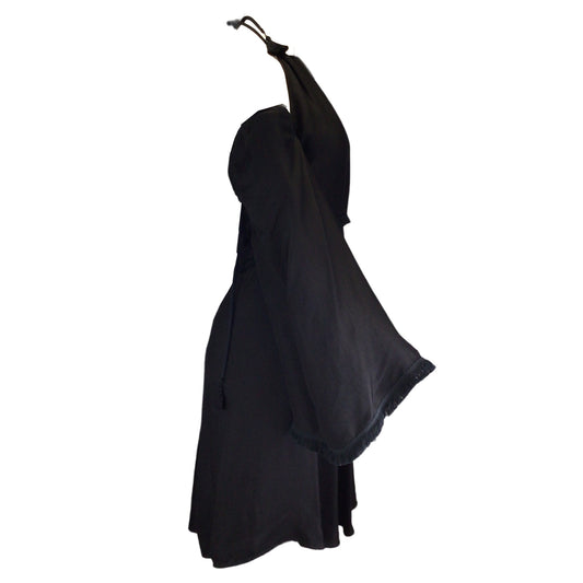 CALLAS Black Ambra Cady Cold Shoulder Halter Dress