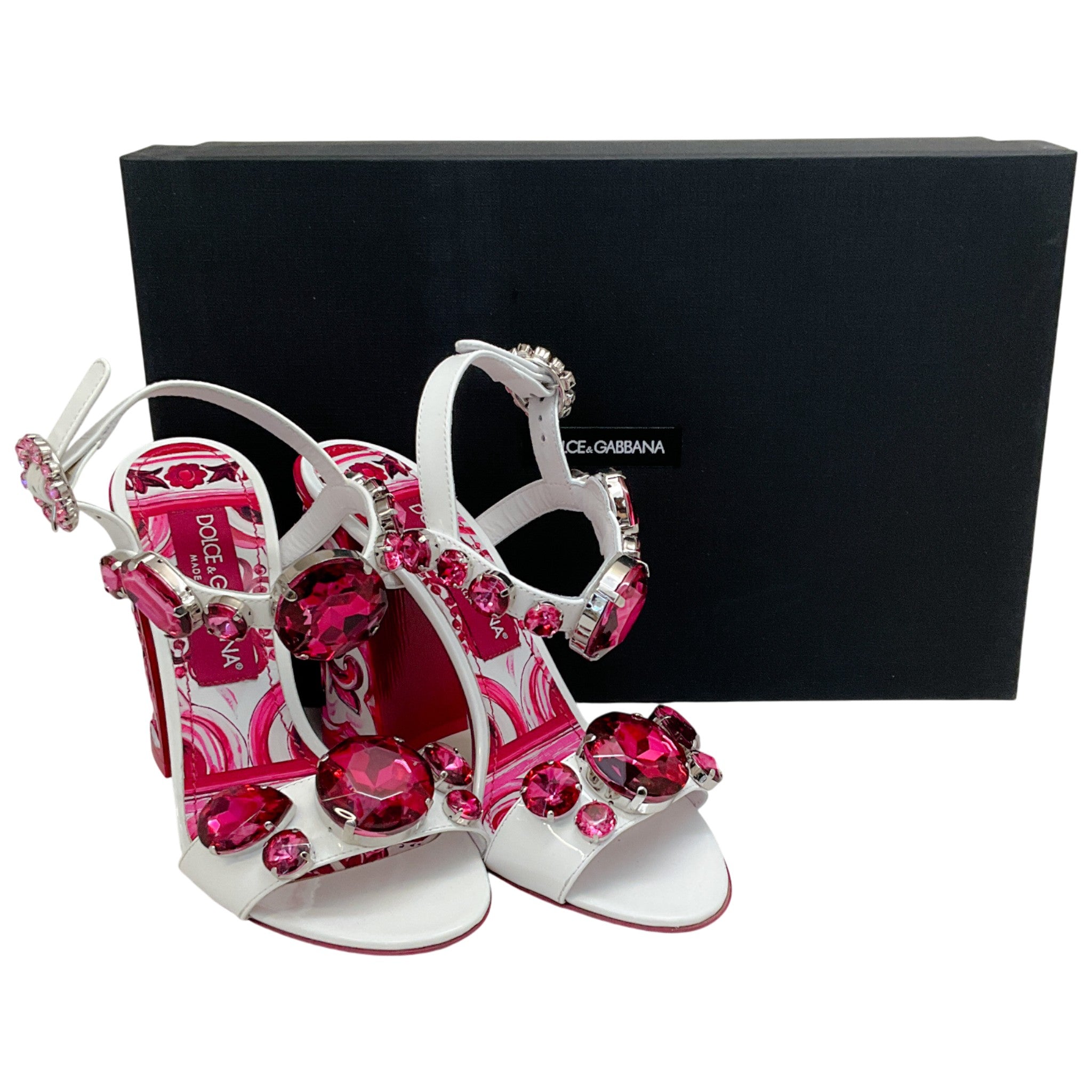 Dolce & Gabbana Pink / White Keira Heeled Sandals