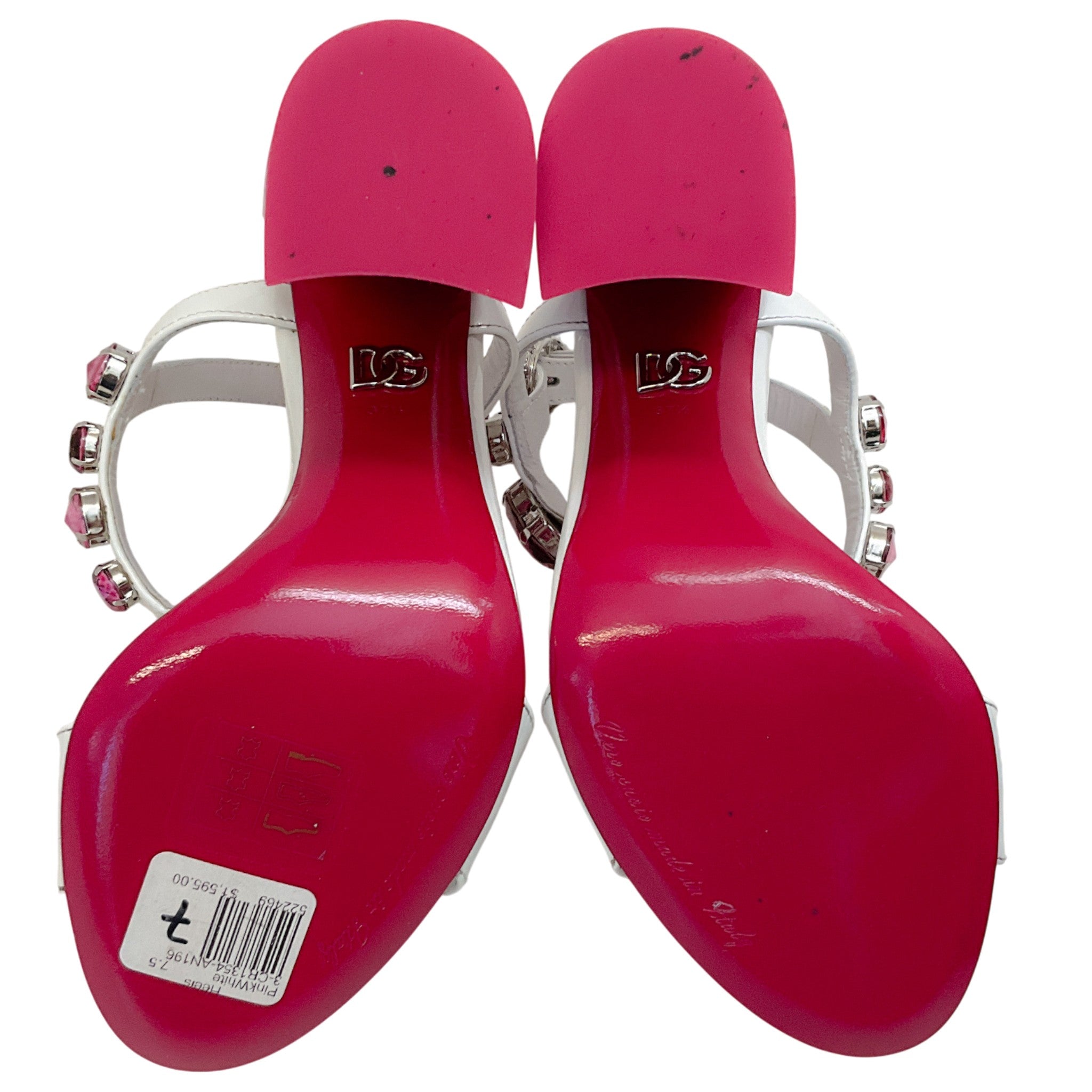 Dolce & Gabbana Pink / White Keira Heeled Sandals