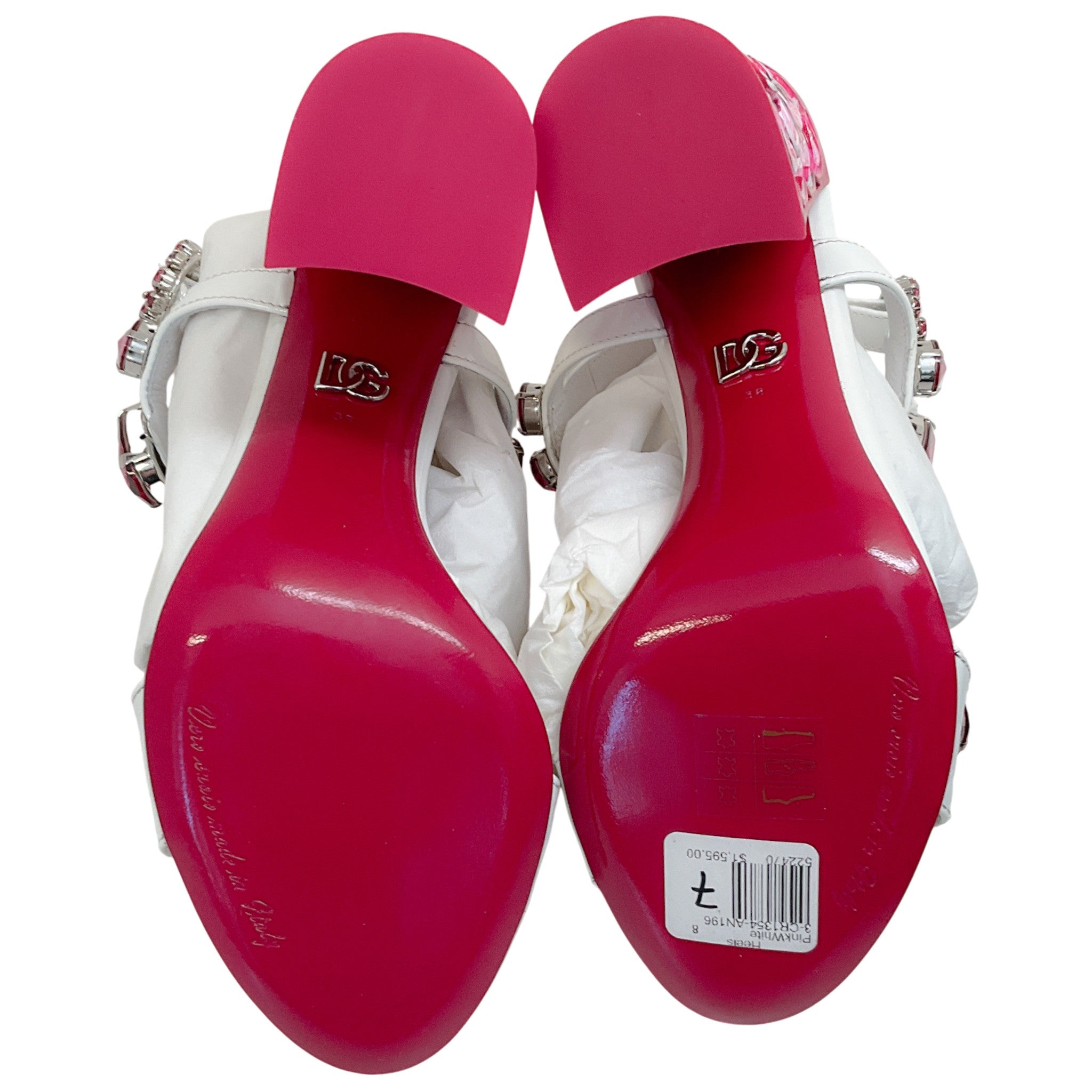 Dolce & Gabbana Pink / White Keira Heeled Sandals