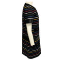 Load image into Gallery viewer, Chanel Black Multicolor 2022 Logo Stripe Knit Mini Dress with CC Logo Buttons
