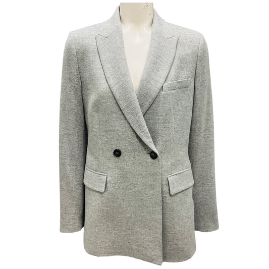 Peserico Stone Grey Cashmere Wool Gauze Blazer