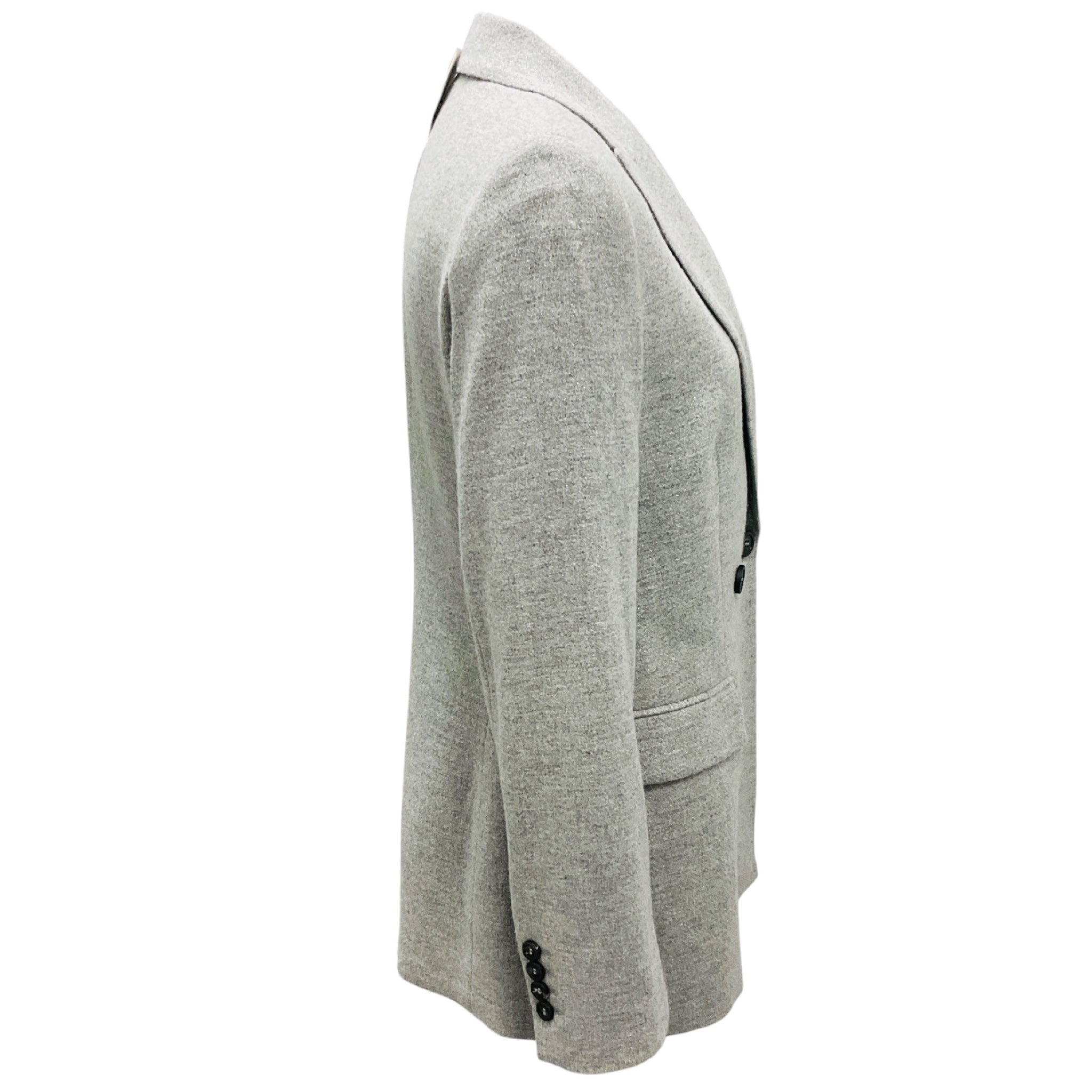Peserico Stone Grey Cashmere Wool Gauze Blazer