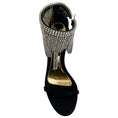 Load image into Gallery viewer, Alexandre Vauthier Black Satin Crystal Drape Embellished Sandals
