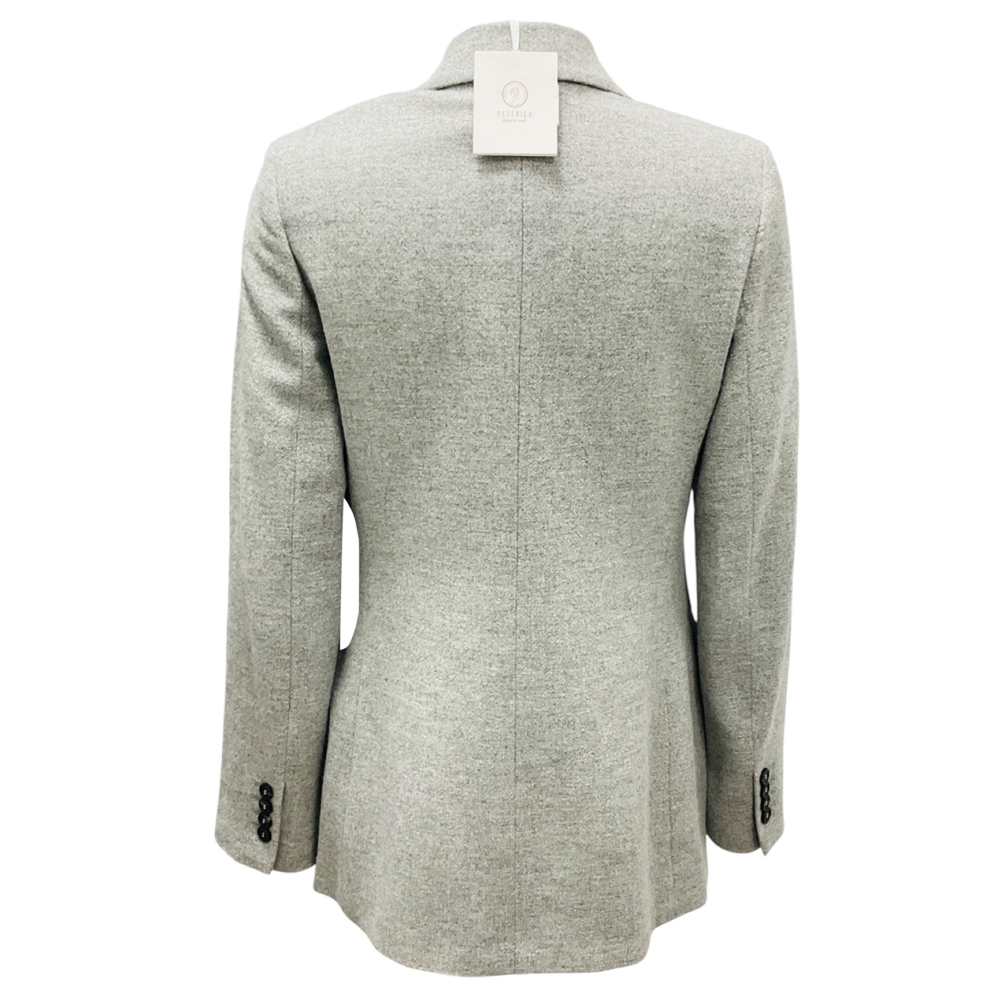 Peserico Stone Grey Cashmere Wool Gauze Blazer