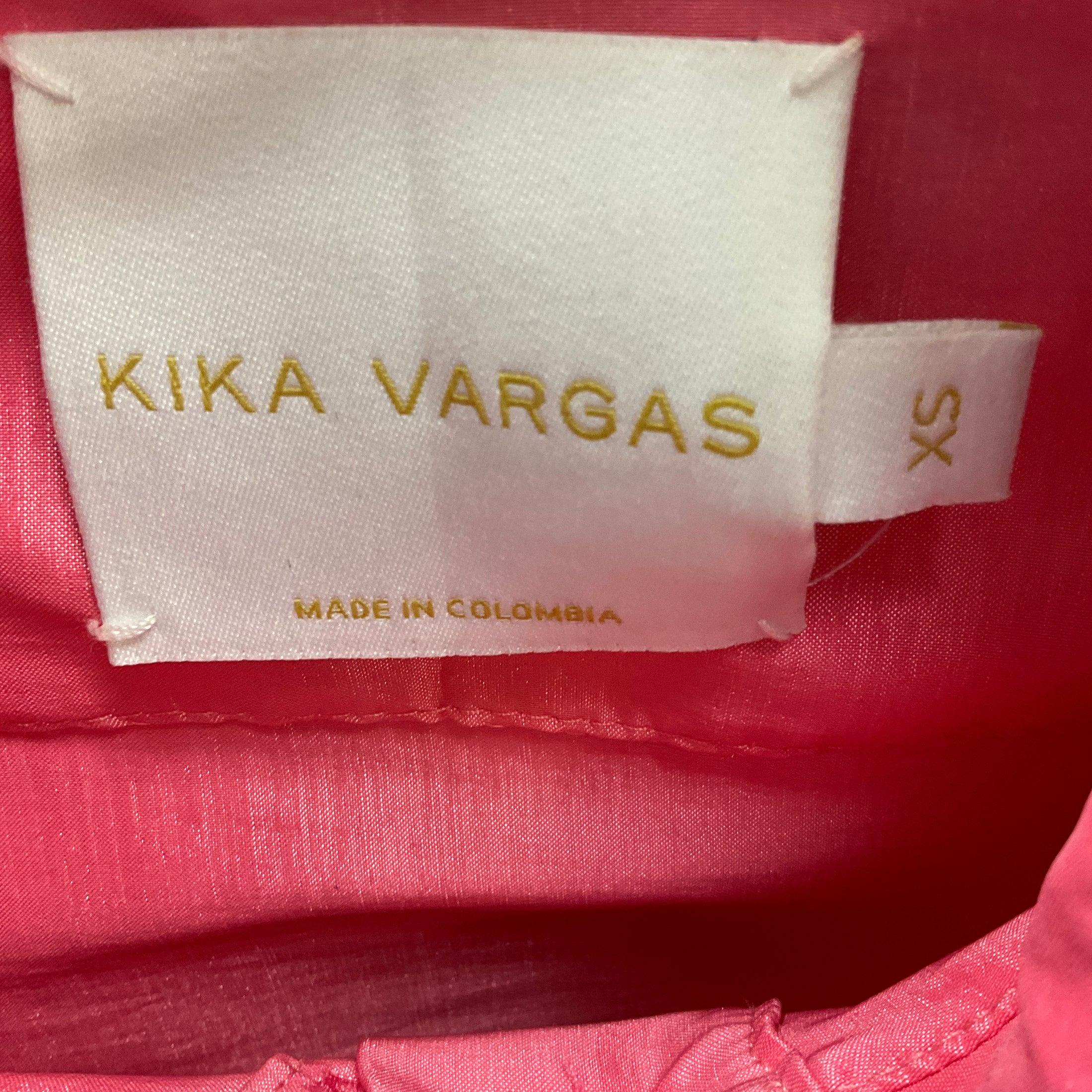 Kika Vargas Pink Button Front Silk Satin Jacket