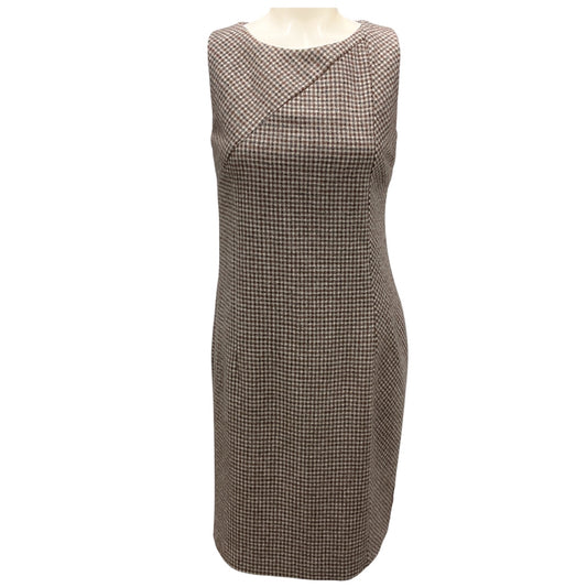 Kiton Grey / Brown Multi Sleeveless Plaid Wool Dress