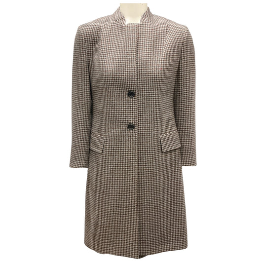 Kiton Beige / Brown Multi Wool Plaid Coat and Dress Two-Piece Set