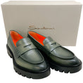 Load image into Gallery viewer, Santoni Green Leather Feline Loafers
