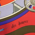 Load image into Gallery viewer, Hermes Fuchsia Pink / Red Multi La Ronde des Heures Square Silk Twill Scarf
