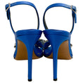 Load image into Gallery viewer, Alexandre Vauthier Cobalt Blue Satin Slingback Sandals with Crystal Embellished Bow
