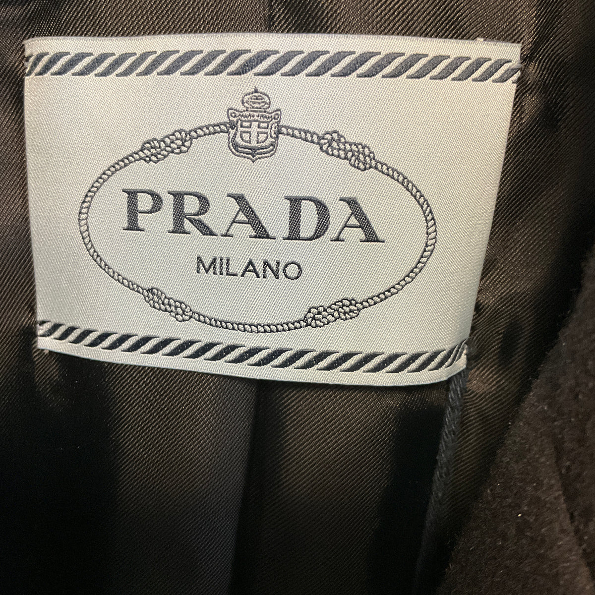 Prada Black Double Stretch Wool Giacca Jacket with Fur Trim