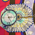 Load image into Gallery viewer, Hermes Fuchsia Pink / Red Multi La Ronde des Heures Square Silk Twill Scarf
