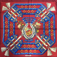 Load image into Gallery viewer, Hermes Red / Blue Multi Aux Champs Square Silk Twill Scarf
