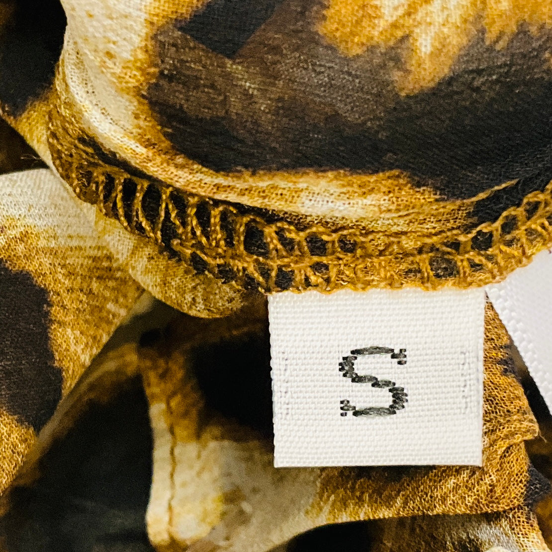 SPRWMN Tan / Brown Multi Animal Print Silk Chiffon Wide Leg Trousers