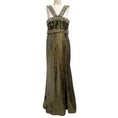 Load image into Gallery viewer, Carolina Herrera Pewter Metallic Sequin and Crystal Embellished Gown / Formal Dress
