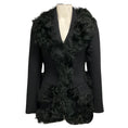 Load image into Gallery viewer, Prada Black Double Stretch Wool Giacca Jacket with Fur Trim
