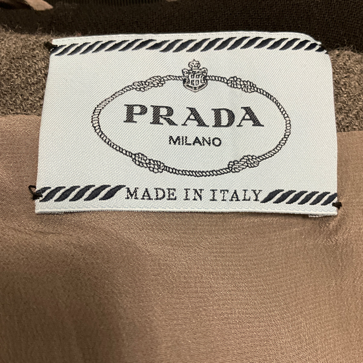 Prada Grey / Black Collared Wool Flared Midi Dress