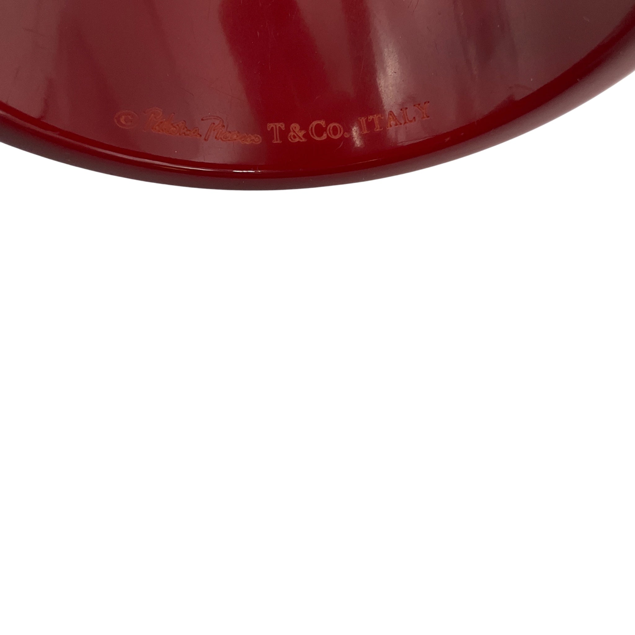 Tiffany & Co. Red / Orange Marrakesh Print Paloma Picasso Zellige Lacquer Wide Bangle Bracelet