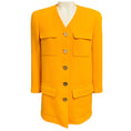 Load image into Gallery viewer, Lafayette 148 New York Golden Yellow Wool Nouveau Crepe Pocket Tailored Jacket
